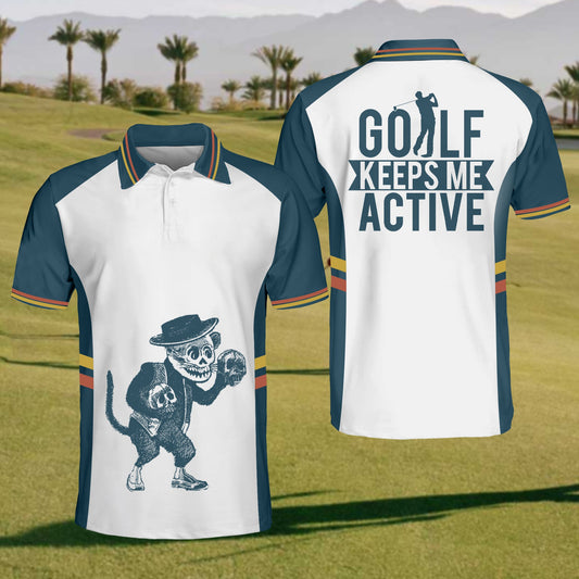 Men'S  Mouse Skull Golf Short Sleeve Polo Shirt