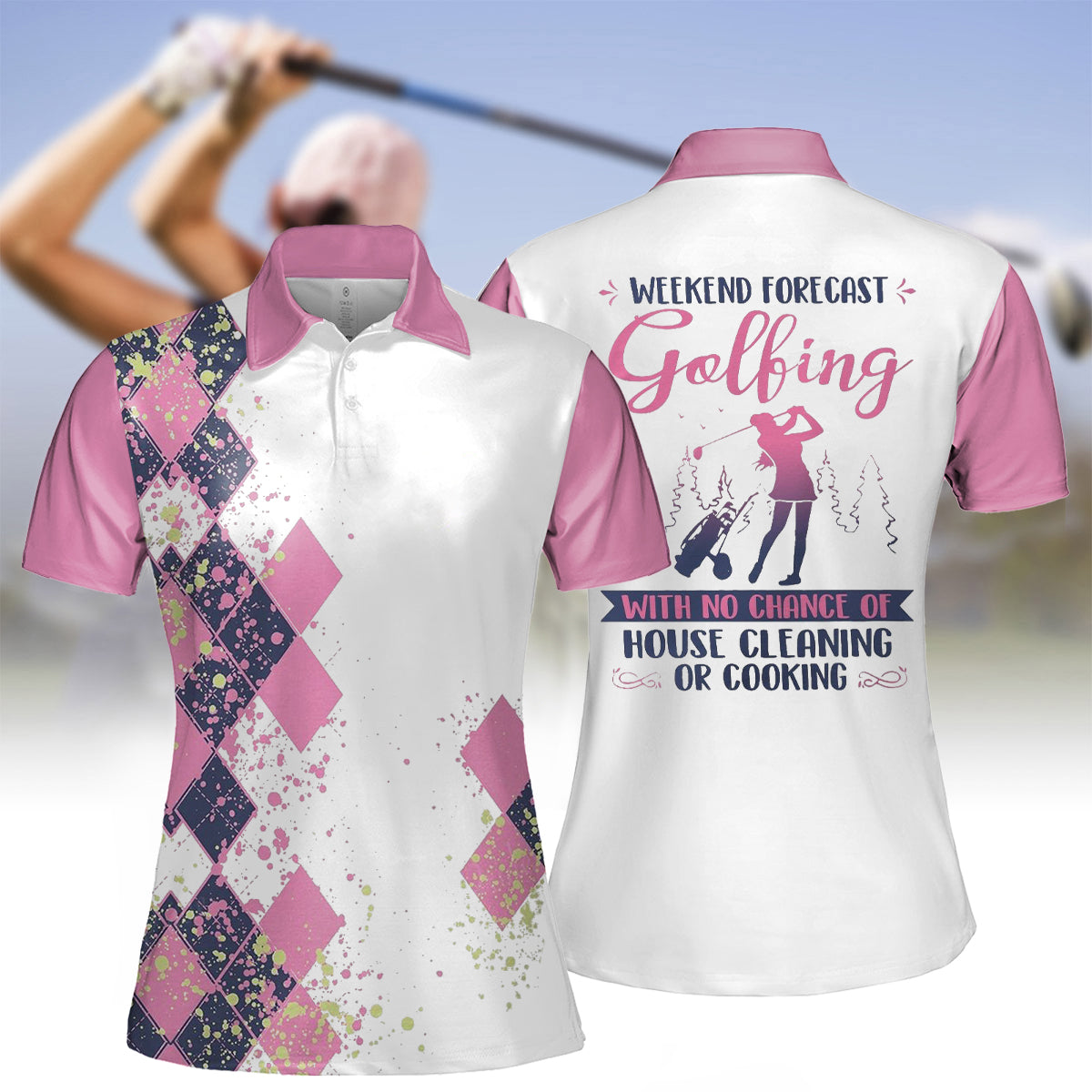 Women's Weekend Forecast Golfing Short Sleeve Polo Shirt