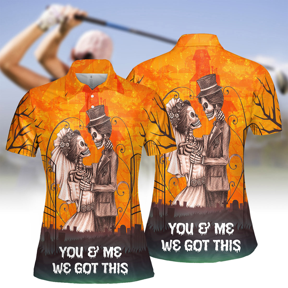 Women Halloween You And Me Polo Shirt