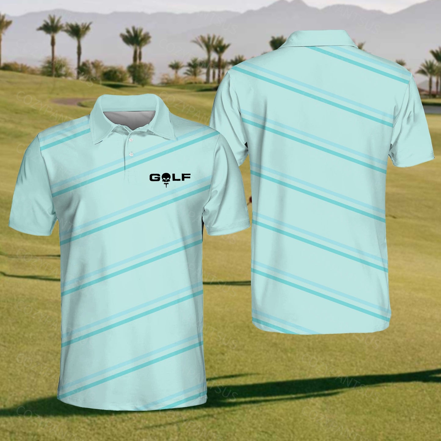 Men's Golf Stripe Polo Shirt