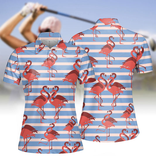 Women's Flamingo Golfer Seamless Polo Shirt