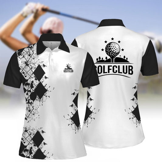 Women's Golf Club Printed Short Sleeve Polo Shirt