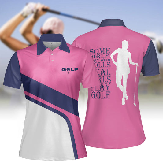 Women's Some Girl Play Golf Short Sleeve Polo Shirt