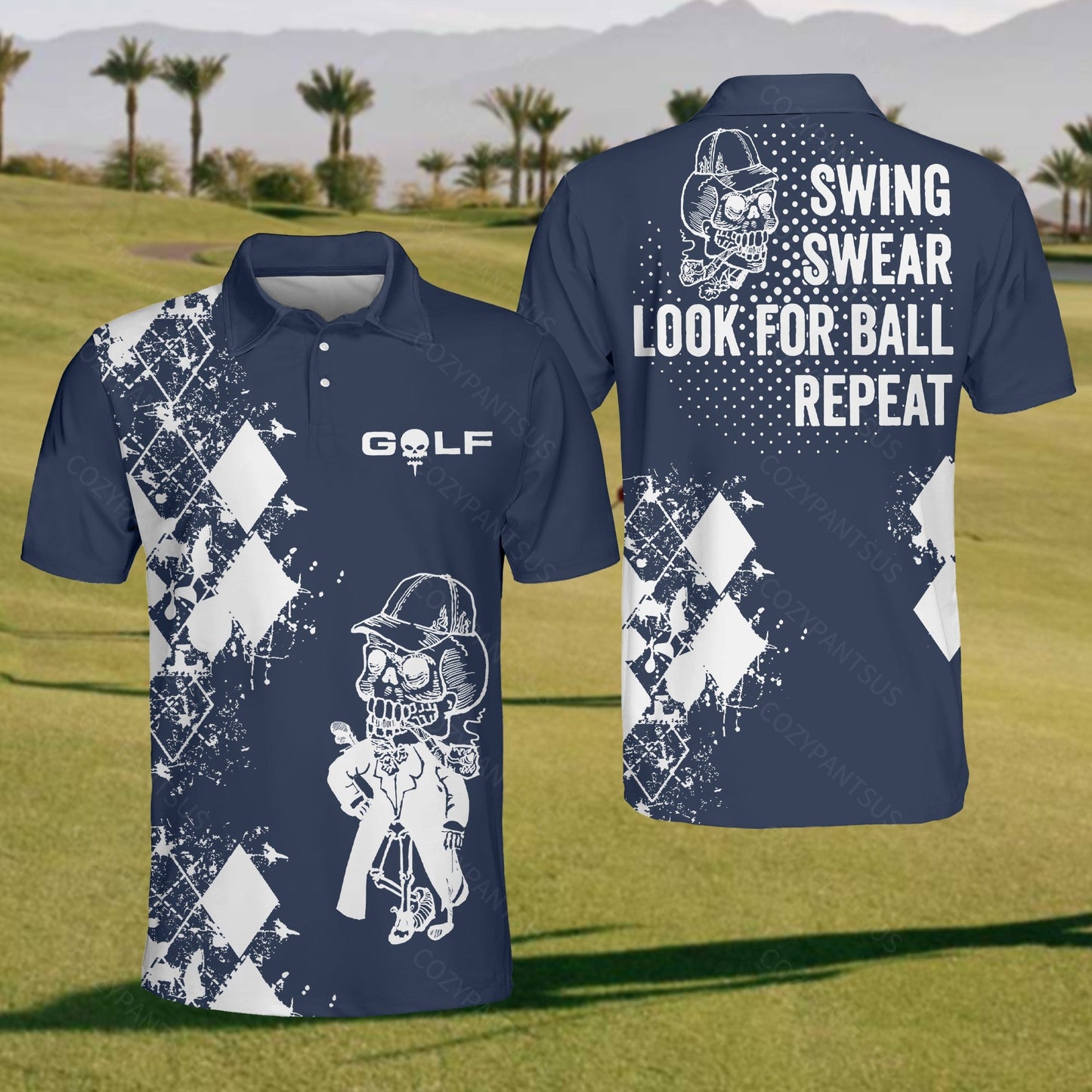 Golf Swing Swear Looking For Ball Repeat Polo Shirt For Men