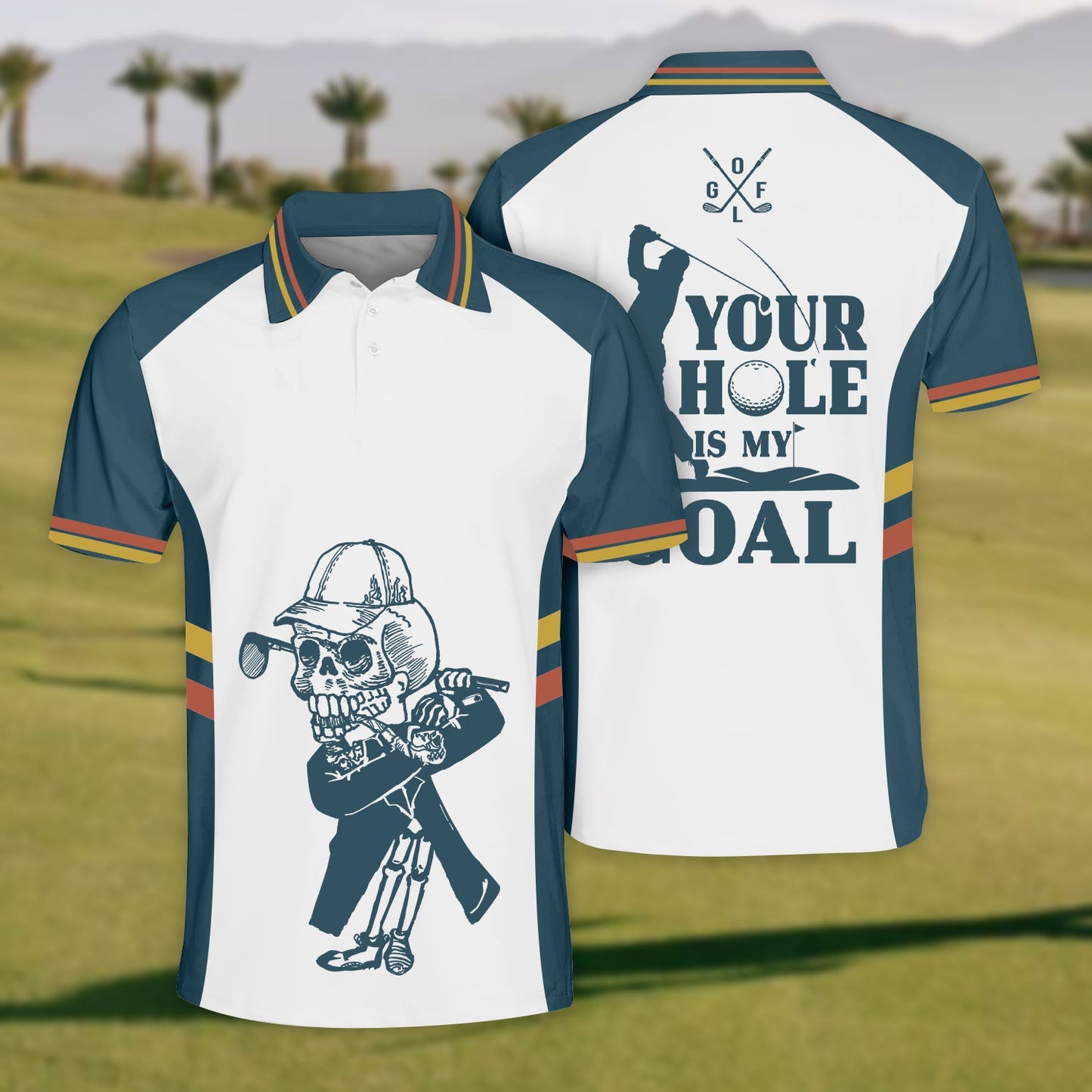 Men'S Your Hole Is My Goal Golf Skeletonl Short Sleeve Shirt