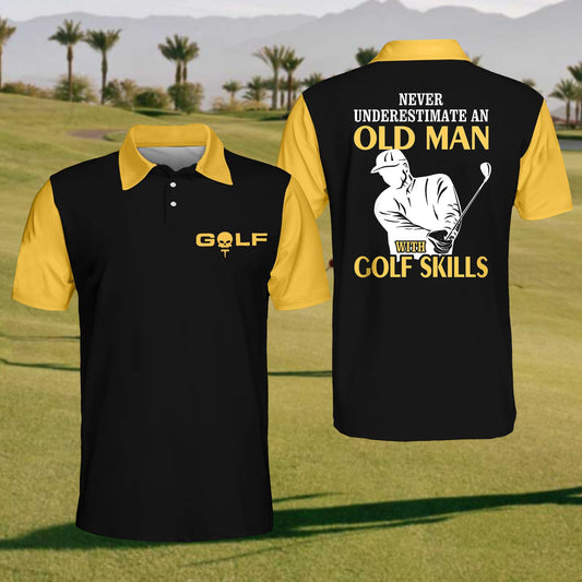 Men'S Never Underestimate  An Old Man Polo Shirt