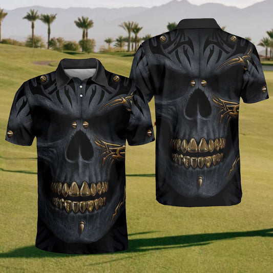 Men's Golden Skull Polo Shirt