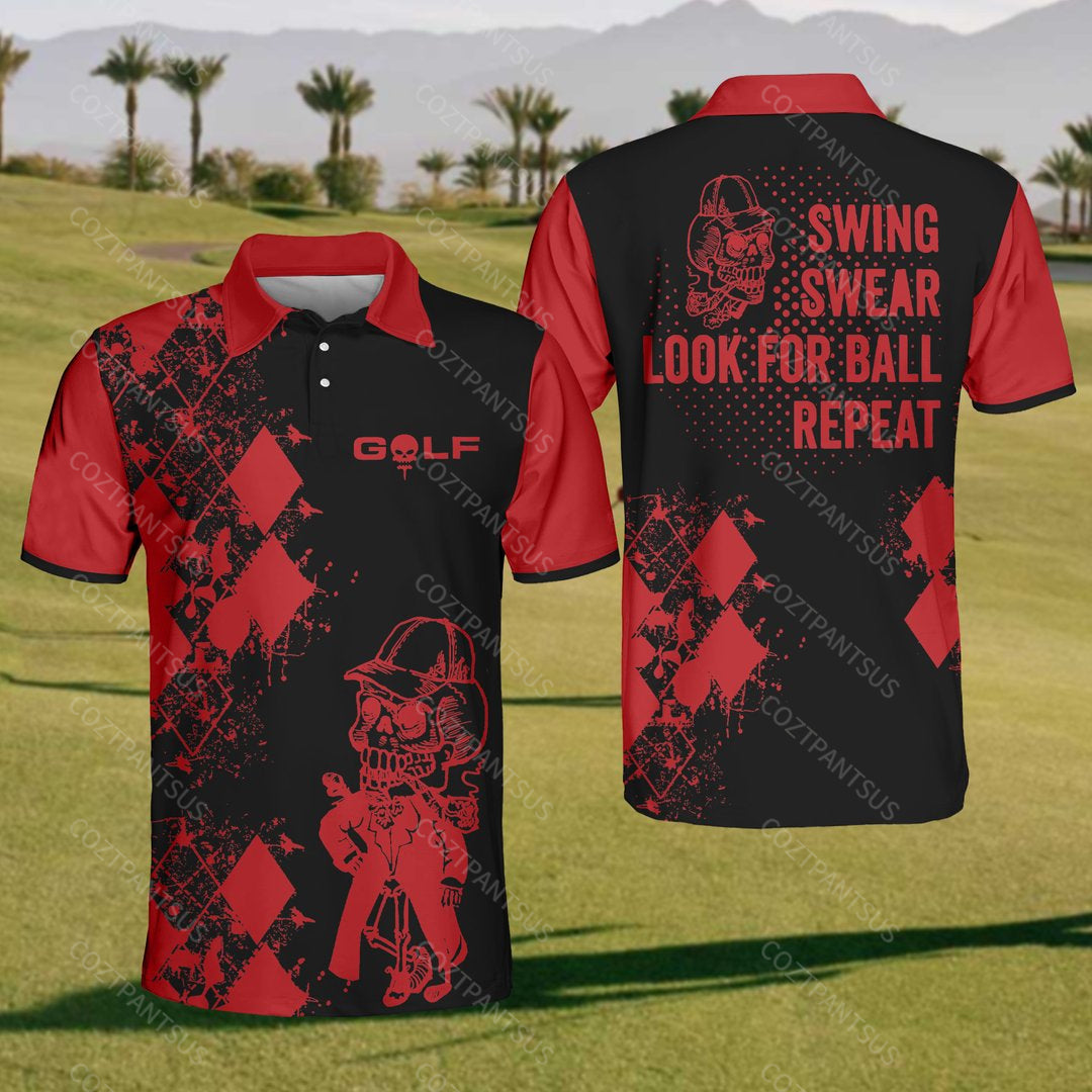 Golf Swing Swear Looking For Ball Repeat Polo Shirt For Men