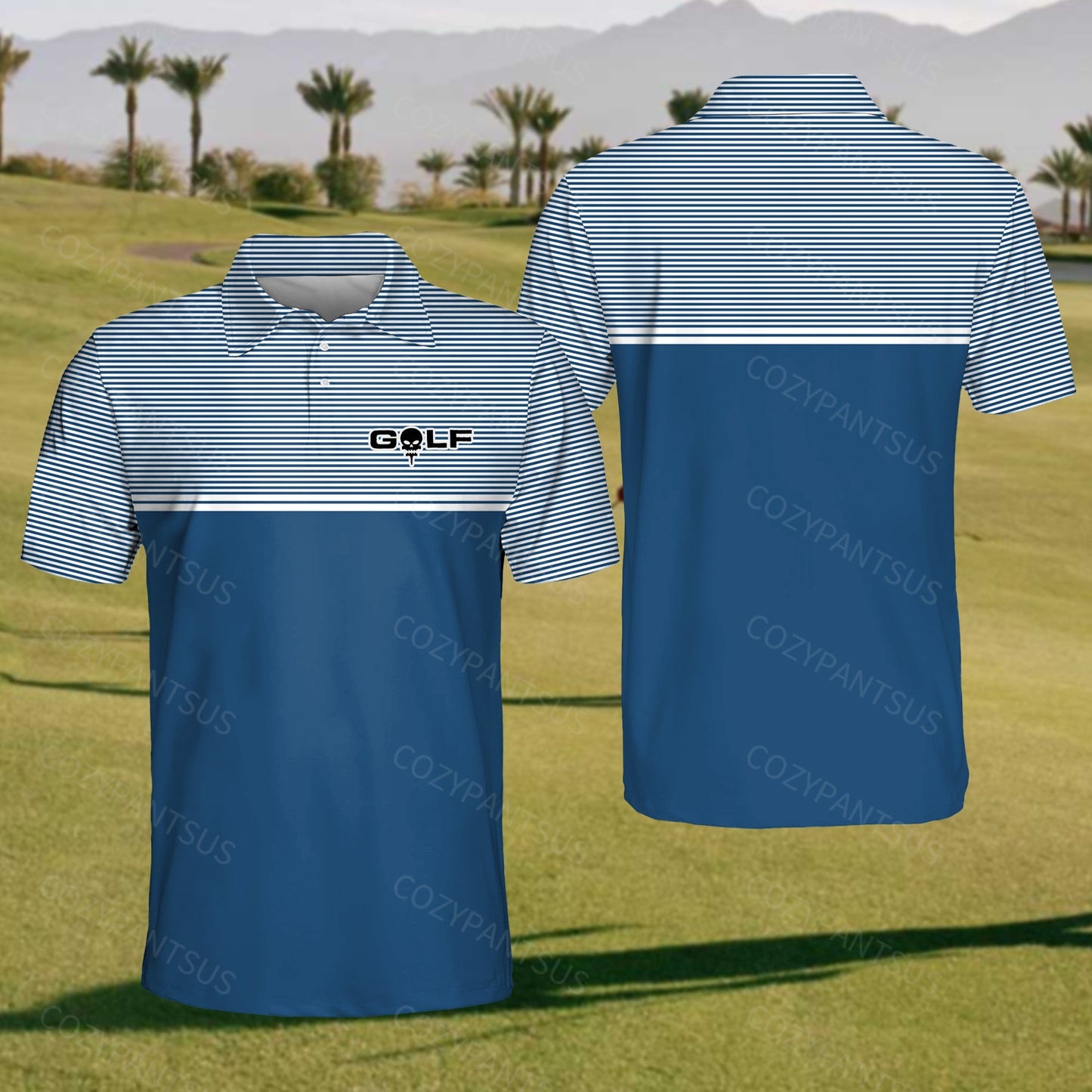 Men's Golf Stripe Polo Shirt