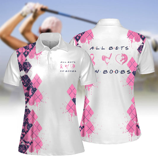 All Bets On Boobs Women Short Sleeve Polo Shirt