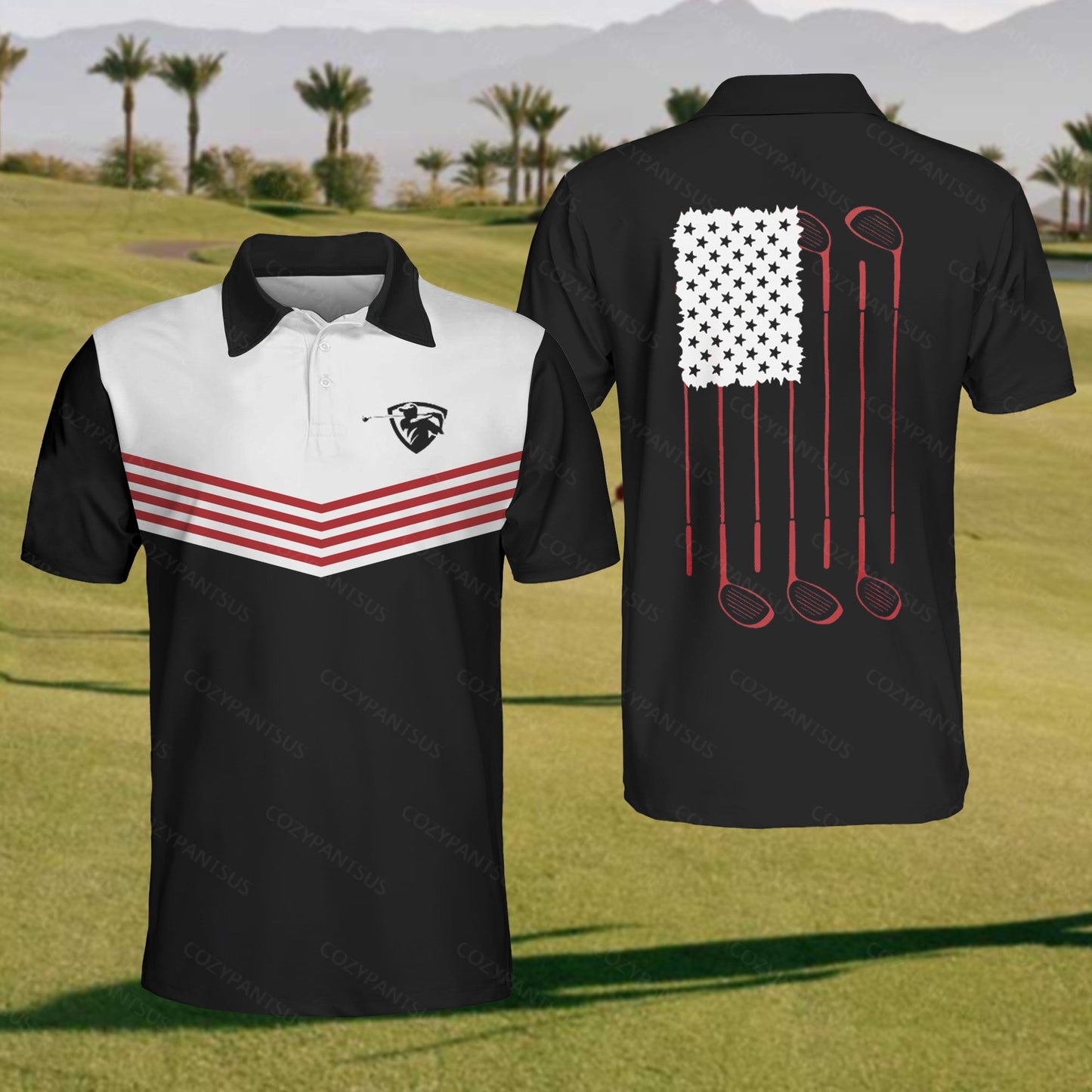 Men's Flag Golf Polo Shirt