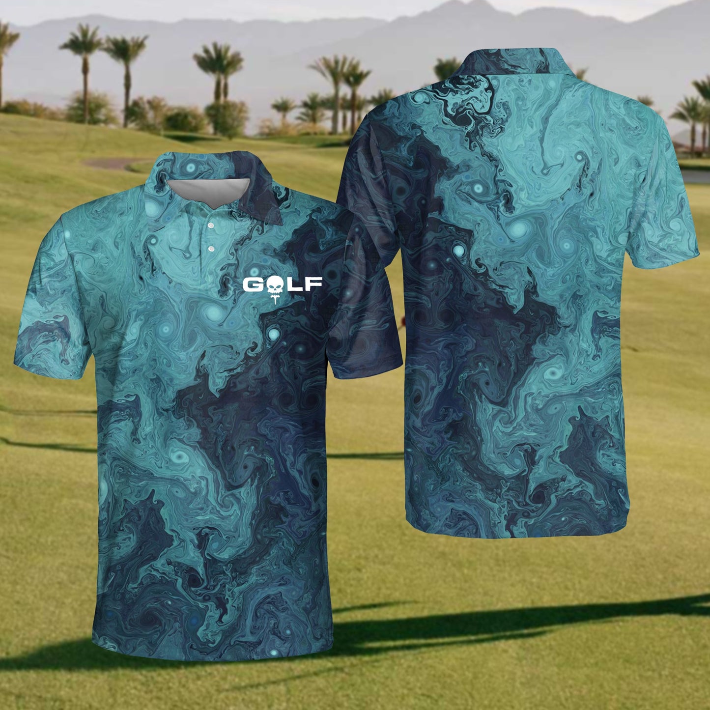 Men's Blue Golf Polo Shirt