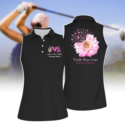 Women's Faith Love Hope Sleeveless Polo Shirt