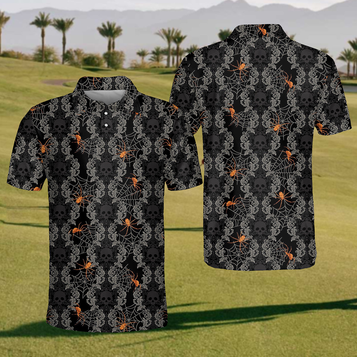 Men's Skull & Spider Polo Shirt