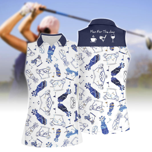 Blue Marble Beat Golf Women Sleeveless Polo Shirt