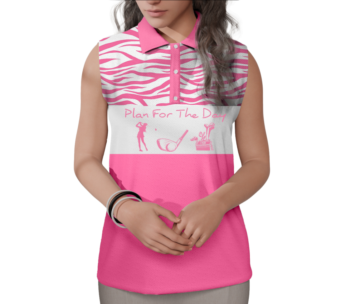 Plan For The Day Golf Women Sleeveless Polo Shirt