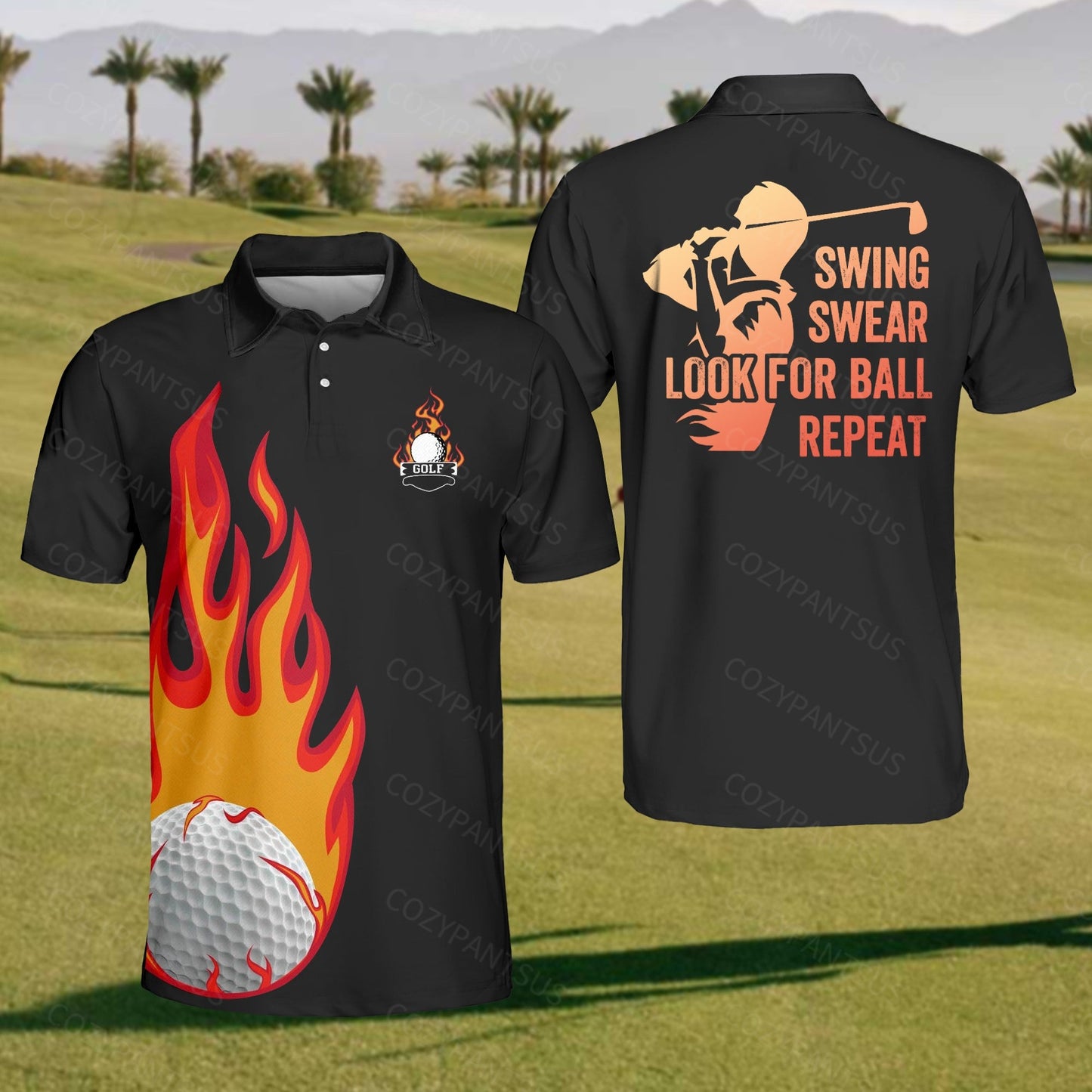 Men's Swing Swear Looking For The Ball Repeat Polo Shirt