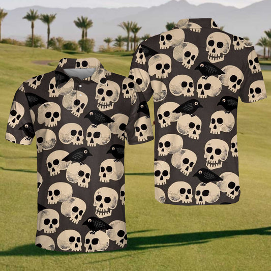 Men's Skull & Bird Polo Shirt