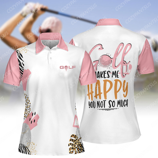 Women's Golf Makes Me Happy Polo Shirt