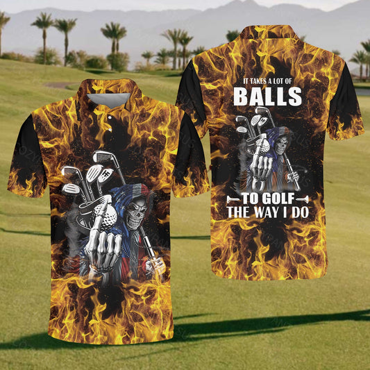 Mens Flame To Golf Polo Shirt