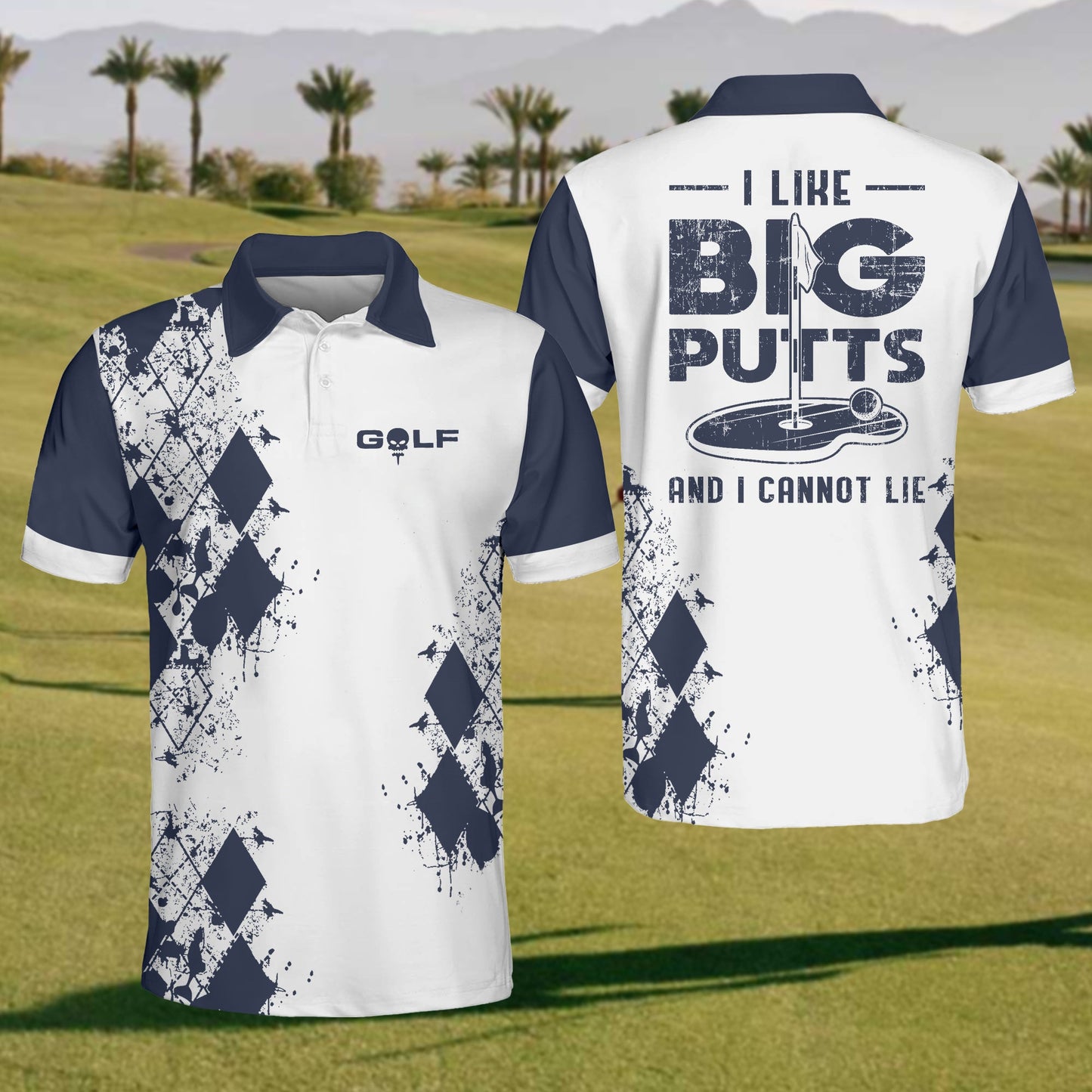 Men'S I Like Bigger Putts And I Cannot Lie Golf Polo Shirt