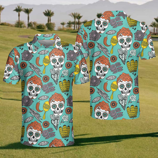 Mens Skull Polo Shirt