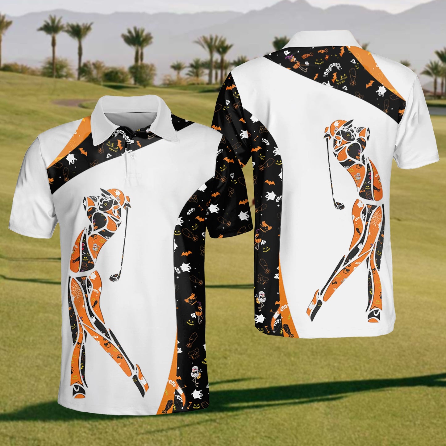 Mens Halloween Golf Polo Shirt