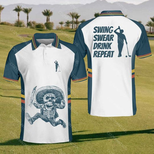 Men's Drinking Pirate Golf Polo Shirt