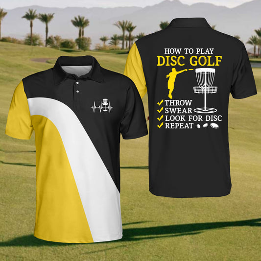 Men's How To Play Disc Golf Polo Shirt