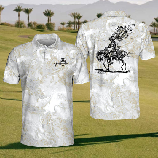 Men's Skull Disc Golf Polo Shirt