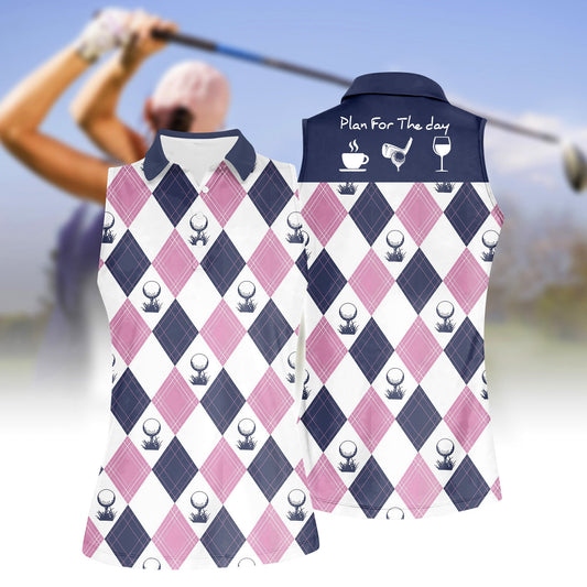 Women'S Golf Ball Sleeveless Polo Shirt