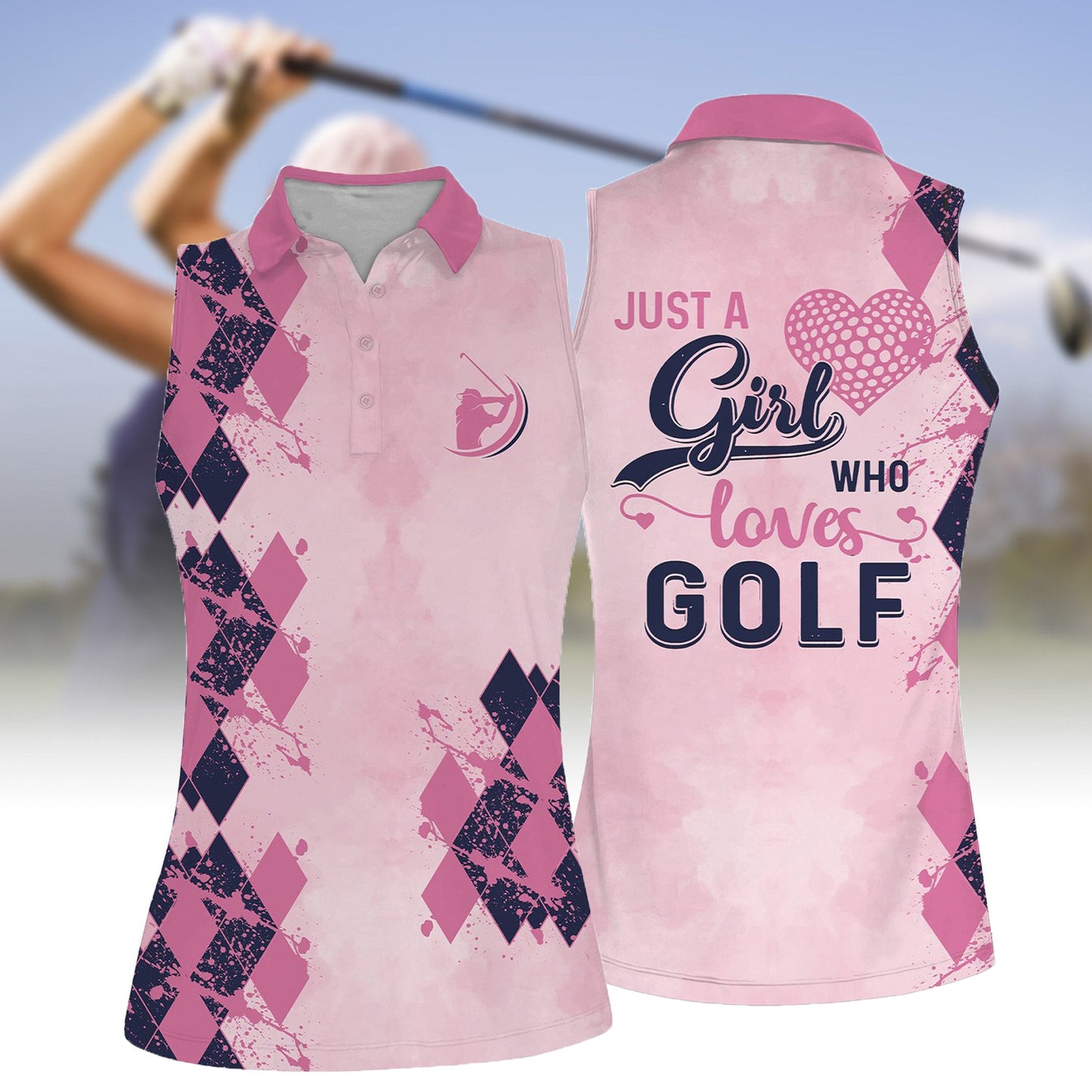 JUST A GIRL WHO LOVES GOLF Sleeveless Women Polo Shirt