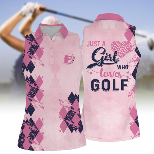 JUST A GIRL WHO LOVES GOLF Sleeveless Women Polo Shirt